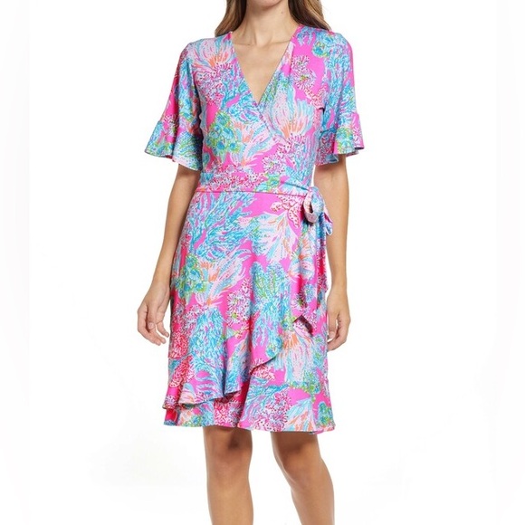 Lilly Pulitzer Dresses & Skirts - LILY PULITZER womens Isella Print Wrap Dress size medium EUC